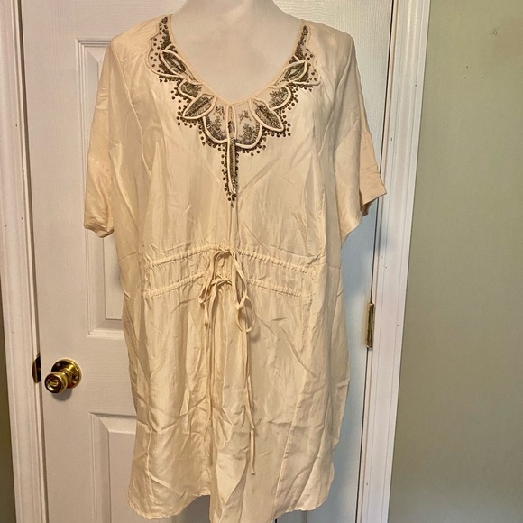 Rebecca Taylor Cream Graphic Dolman Sleeve Tunic - Picture 7 of 9